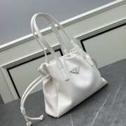 Prada White Drawstring Tassel Tote Bag Leather 28x22x8cm - 6