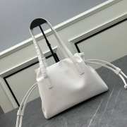 Prada White Drawstring Tassel Tote Bag Leather 28x22x8cm - 2