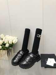 Chanel Plaid Patterns Plain Toe Rubber Sole In Black - 4