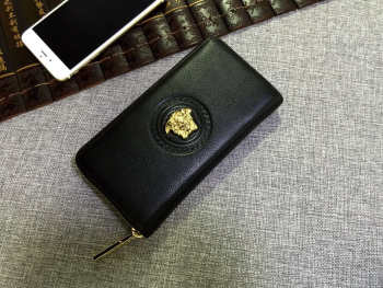 Versace small zipper wallet black 19x10x2.5cm