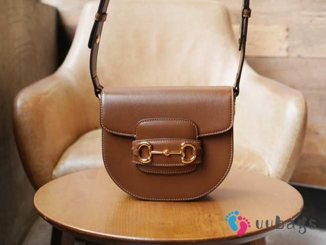 Gucci Horsebit 1955 Mini Rounded Bag In Brown 18.5x17x7.5cm - 1