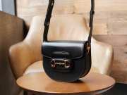 Gucci Horsebit 1955 Mini Rounded Bag In Black 18.5x17x7.5cm - 2