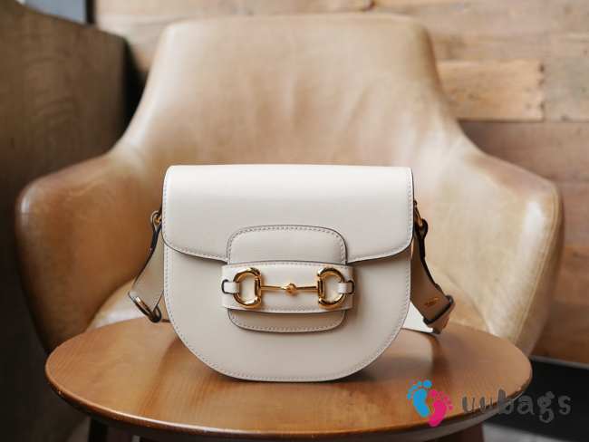 Gucci Horsebit 1955 Mini Rounded Bag In White 18.5x17x7.5cm - 1