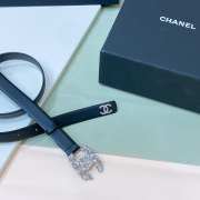 Chanel belt in black with silver buckle width 2cm - 3