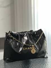 Chanel 24C Hobo Tote Bag In Black with Gold Buckle 30x45x8cm - 1