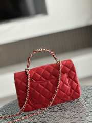 Chanel 23K top handle in red with gold buckle 20x12x6cm - 5