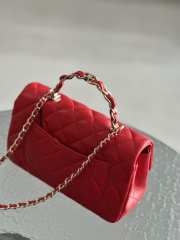 Chanel 23K top handle in red with gold buckle 20x12x6cm - 3