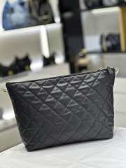 Chanel 23B hobo bag in black with silver buckle 28x22.5x13cm - 3