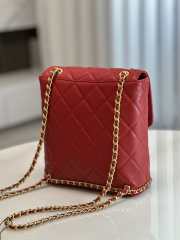 Chanel mini backpack in red with gold buckle 22x21x9cm - 5