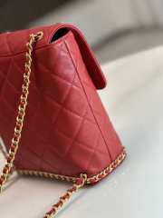 Chanel mini backpack in red with gold buckle 22x21x9cm - 2