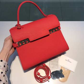 Delvaux Tempete MM Bag In Red 28x21x10.5cm