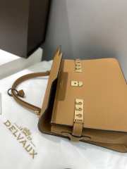 Delvaux Tempete MM Bag In Brown 28x21x10.5cm - 5