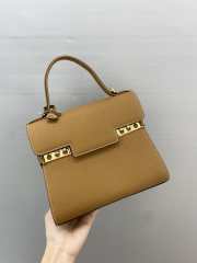 Delvaux Tempete PM Bag In Brown 21.5x19x10cm - 1