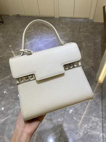 Delvaux Tempete PM Bag In White 21.5x19x10cm