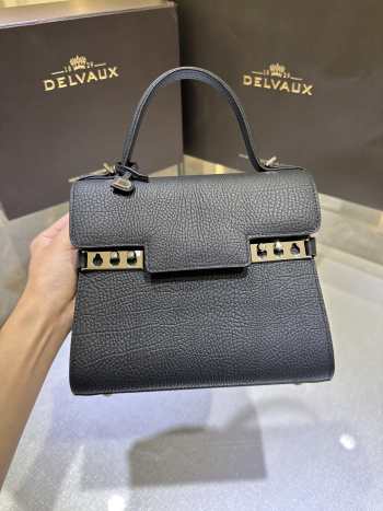 Delvaux Tempete PM Bag In Black 21.5x19x10cm