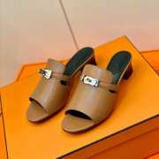 Hermes brown high heel sandal in goatskin 4cm - 6