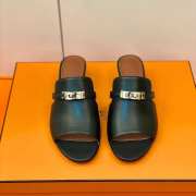 Hermes black high heel sandal in goatskin 4cm - 5