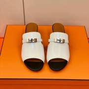 Hermes white high heel sandal in goatskin 4cm - 5