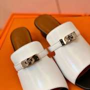 Hermes white high heel sandal in goatskin 4cm - 4