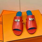 Hermes red high heel sandal in goatskin 4cm - 5