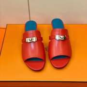 Hermes red high heel sandal in goatskin 4cm - 4