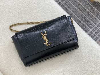 YSL Kate Reversible Leather & Suede Black Shoulder Bag 28.5x24x6cm