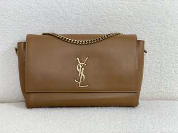 YSL Kate Reversible Leather & Suede Brown Shoulder Bag 28.5x24x6cm