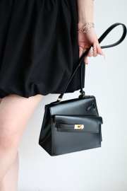 Hermes Kelly 20 Sellier Desordre Epsom Black 20x15x9cm - 5