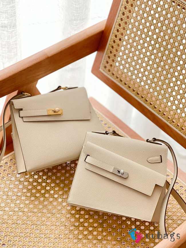 Hermes Kelly 20 Sellier Desordre Epsom White 20x15x9cm - 1