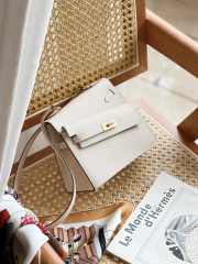 Hermes Kelly 20 Sellier Desordre Epsom White 20x15x9cm - 5