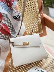 Hermes Kelly 20 Sellier Desordre Epsom White 20x15x9cm - 4