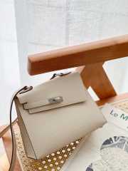 Hermes Kelly 20 Sellier Desordre Epsom White 20x15x9cm - 2