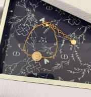 Dior Petit CD Bracelet Gold-Finish Metal with White Resin Pearls and Latte Glass - 2