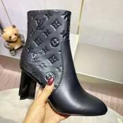 Louis Vuitton black boots with monogram embossed leather 7.5cm - 6