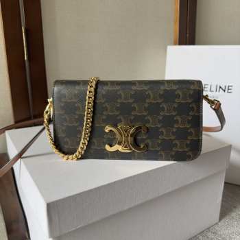 Celine Multipochette In Triomphe Canvas And Calfskin Tan 20.5x11x4cm