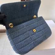 Celine Matelasses Monochrome in blue denim 24×15×5cm - 6