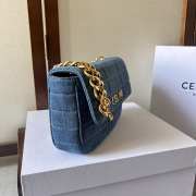 Celine Matelasses Monochrome in blue denim 24×15×5cm - 5