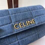 Celine Matelasses Monochrome in blue denim 24×15×5cm - 4