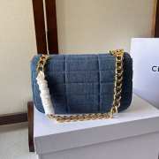 Celine Matelasses Monochrome in blue denim 24×15×5cm - 2