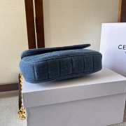 Celine Matelasses Monochrome in blue denim 24×15×5cm - 3