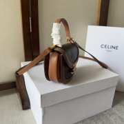 Celine Mini Besace Clea In Triomphe Canvas And Calfskin Tan - 3