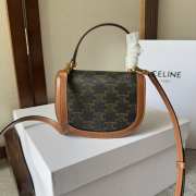 Celine Mini Besace Clea In Triomphe Canvas And Calfskin Tan - 4