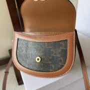 Celine Mini Besace Clea In Triomphe Canvas And Calfskin Tan - 6