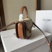 Celine Mini Besace Clea In Triomphe Canvas And Calfskin Beige/Brown - 4