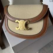 Celine Mini Besace Clea In Triomphe Canvas And Calfskin Beige/Brown - 6