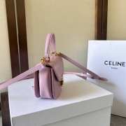 Celine Mini Besace Clea In Triomphe Canvas And Calfskin Pink - 6