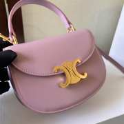 Celine Mini Besace Clea In Triomphe Canvas And Calfskin Pink - 3