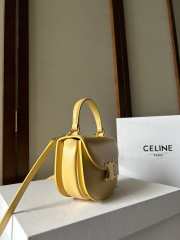 Celine Mini Besace Clea In Triomphe Canvas And Calfskin Yellow - 6