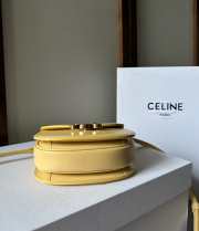 Celine Mini Besace Clea In Triomphe Canvas And Calfskin Yellow - 5