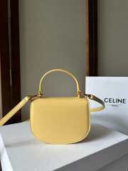 Celine Mini Besace Clea In Triomphe Canvas And Calfskin Yellow - 3